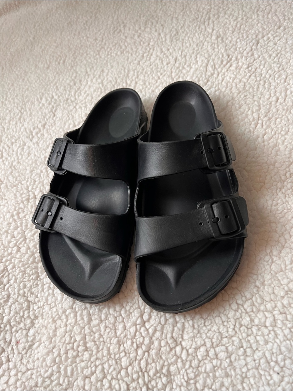 Birkenstock Unisex Black Two-Strap EVA Sandals